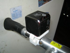 Accesory on my Strida Bike, holding the cube mp3 player.